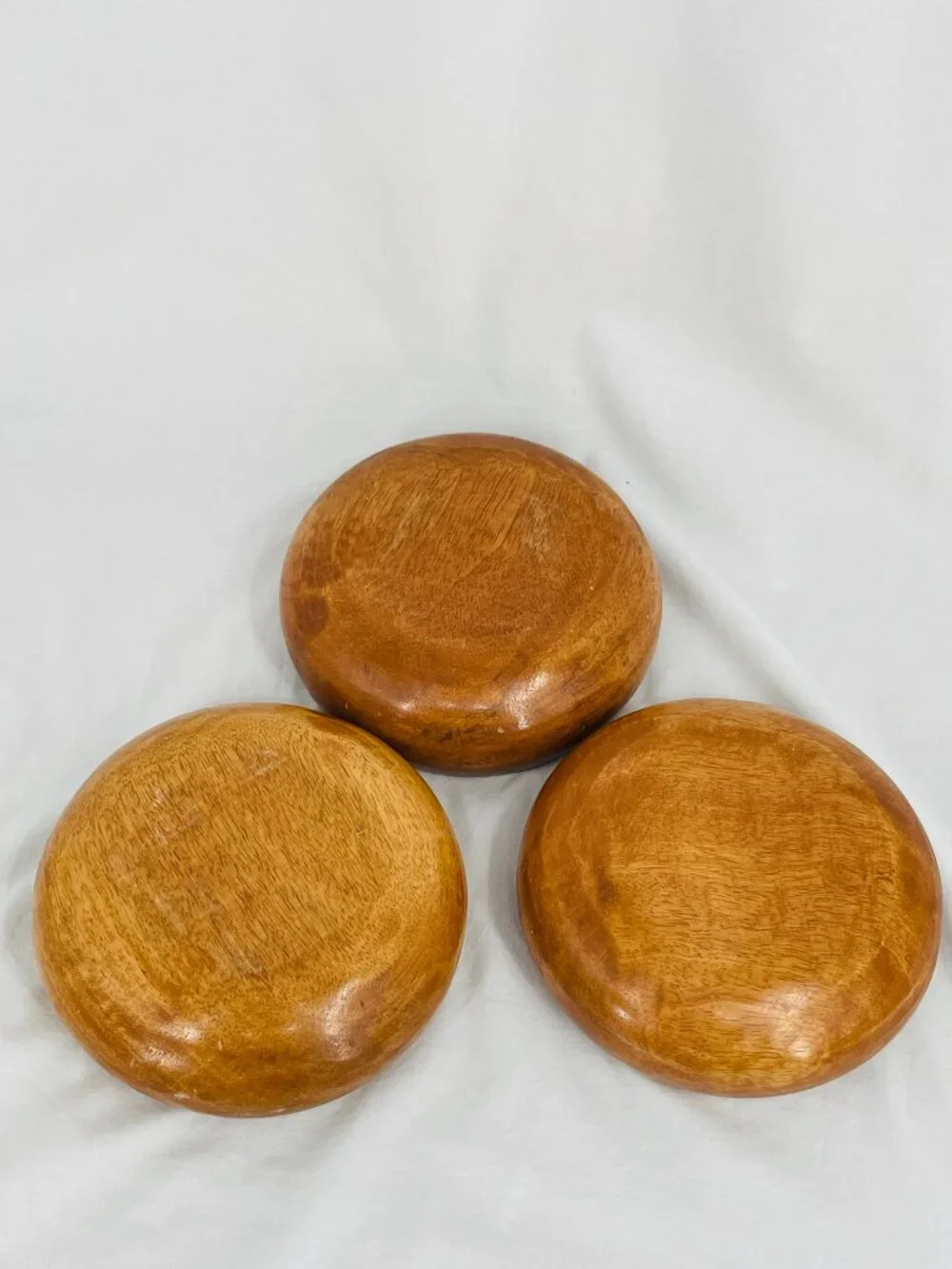 Vintage 1980s Handmade Wooden Salad Bowls